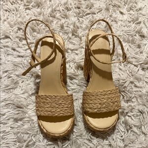 Mango Tan Woven Wedges